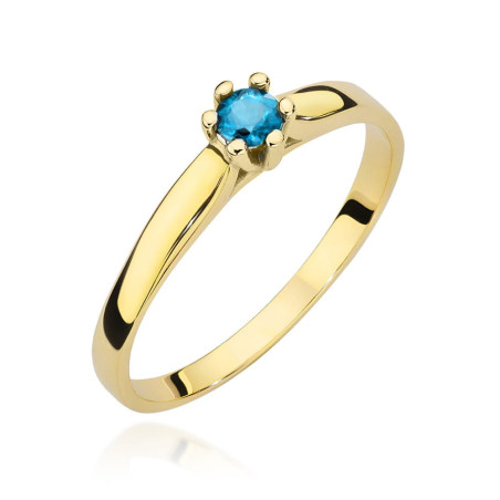 Pierścionek W222 Topaz 0,15ct żółte złoto