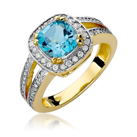 Pierścionek W307 Topaz 2,60ct żółte złoto