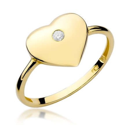 Pierścionek W020 Diament 0,03ct żółte złoto