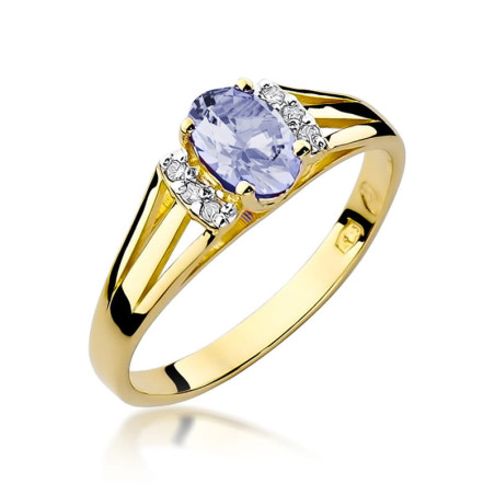 Pierścionek W005 Tanzanit 0,40ct żółte złoto