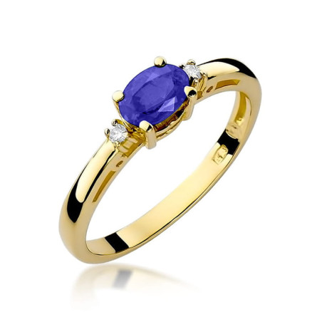 Pierścionek W006 Tanzanit 0,40ct żółte złoto