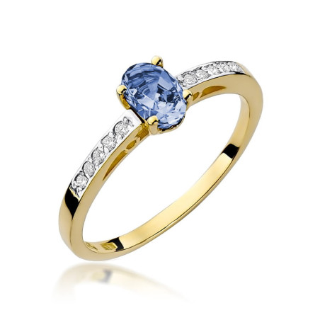 Pierścionek W067 Tanzanit 0,40ct żółte złoto