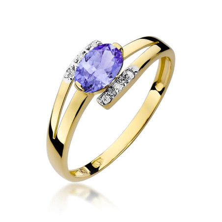 Pierścionek W119 Tanzanit 0,40ct żółte złoto