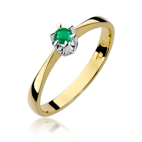 Pierścionek W111 Szmaragd 0,15ct żółte złoto