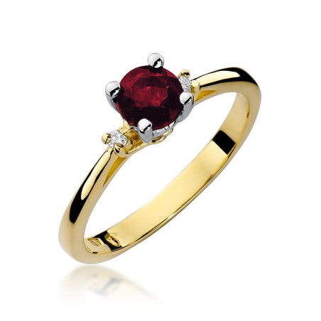 Pierścionek W017 Granat 0,60ct żółte złoto