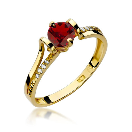 Pierścionek W102 Granat 0,60ct żółte złoto