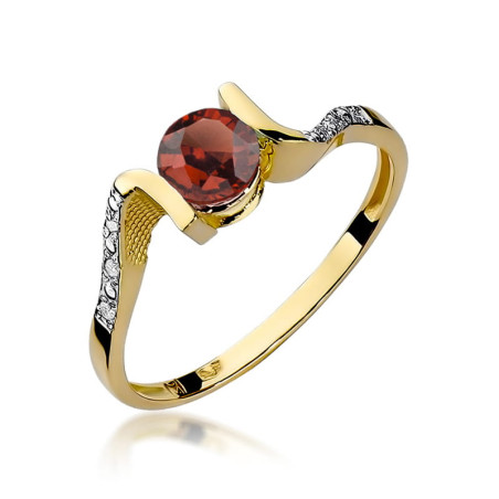Pierścionek W120 Granat 0,60ct żółte złoto