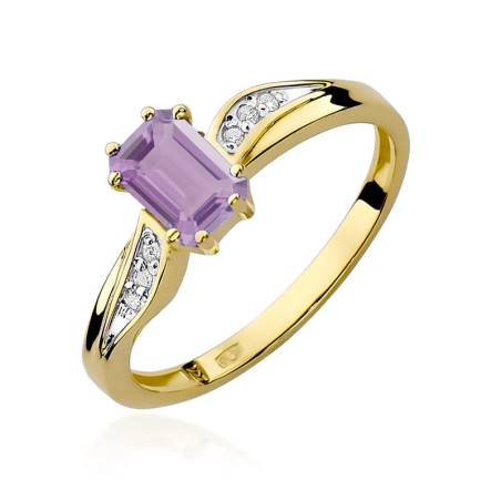 Pierścionek W094 Ametyst 0,50ct żółte złoto