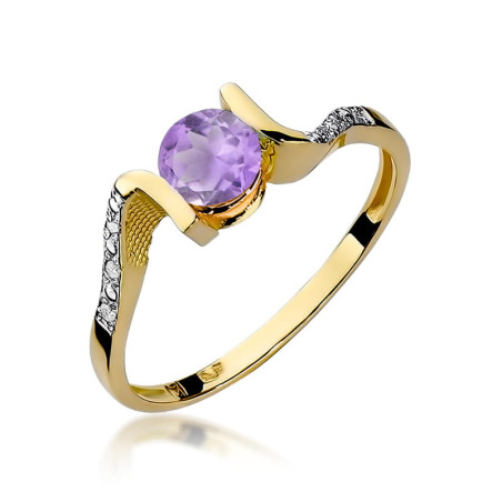 Pierścionek W120 Ametyst 0,50ct żółte złoto