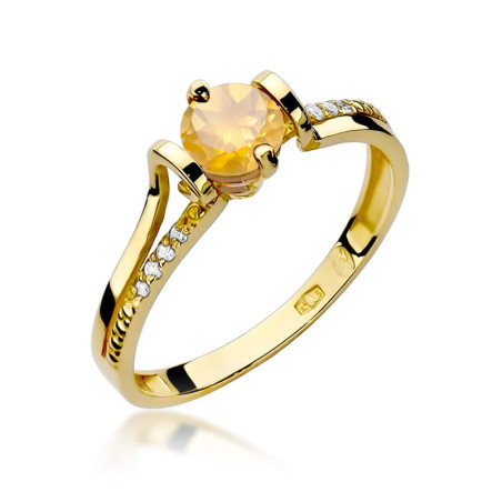 Pierścionek W102 Cytryn 0,50ct żółte złoto