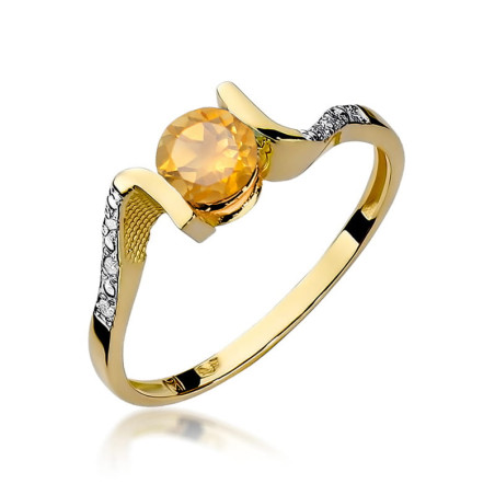 Pierścionek W120 Cytryn 0,50ct żółte złoto
