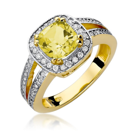 Pierścionek W307 Cytryn 2,00ct żółte złoto