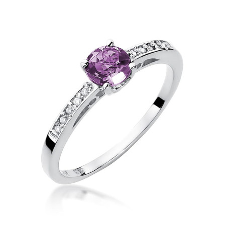 Pierścionek W066 Ametyst 0,50ct białe złoto