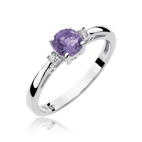 Pierścionek W010 Ametyst 0,50ct białe złoto