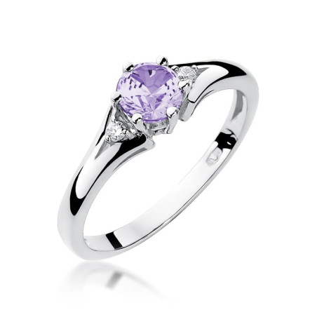 Pierścionek W076 Ametyst 0,50ct białe złoto