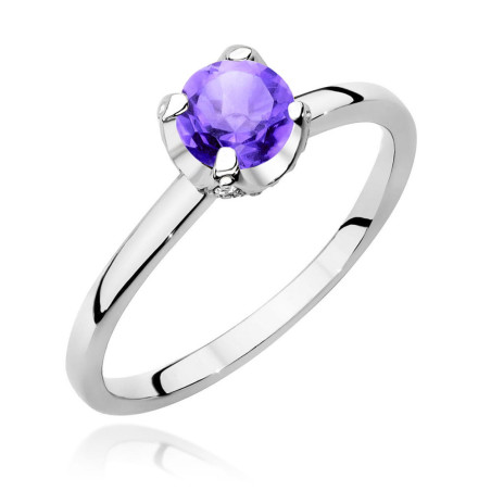 Pierścionek W556 Ametyst 0,50ct białe złoto