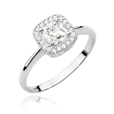 Pierścionek W514 Biały Szafir 0,70ct białe złoto
