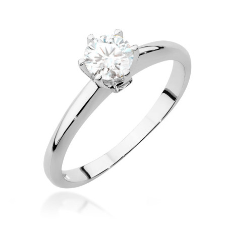 Pierścionek W557 Biały Szafir 0,60ct białe złoto