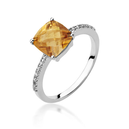 Pierścionek W511 Cytryn 2,00ct białe złoto