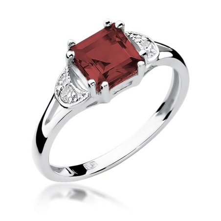 Pierścionek W040B Granat 1,30ct białe złoto