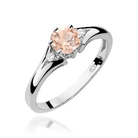 Pierścionek W076 Morganit 0,40ct białe złoto