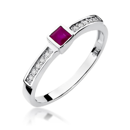 Pierścionek W327 Rubin 0,20ct białe złoto