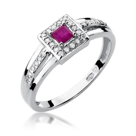 Pierścionek W271 Rubin 0,20ct białe złoto