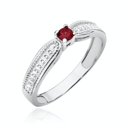 Pierścionek W449 Rubin 0,15ct białe złoto