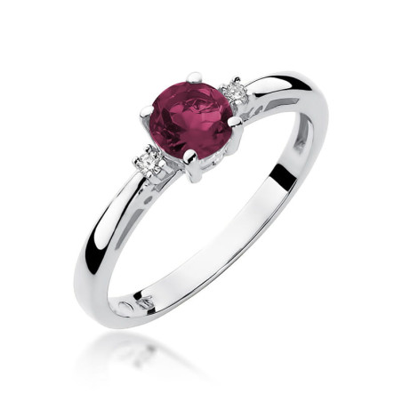 Pierścionek W010 Rubin 0,60ct białe złoto