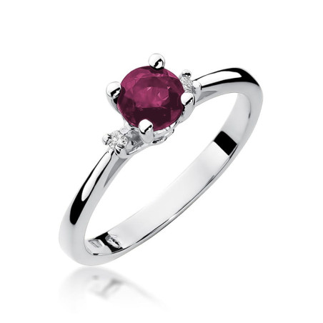 Pierścionek W017 Rubin 0,60ct białe złoto