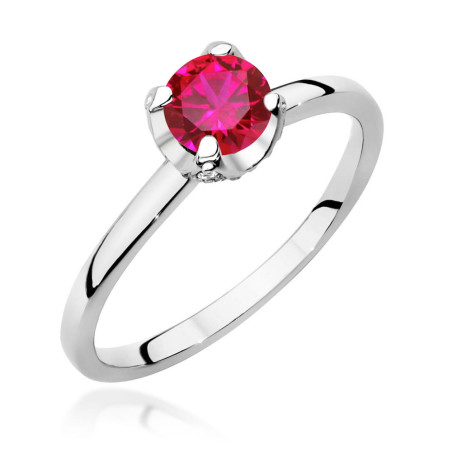 Pierścionek W556 Rubin 0,60ct białe złoto