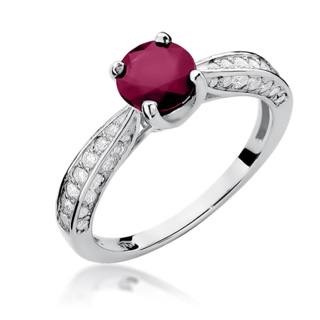 Pierścionek W206 Rubin 1,20ct białe złoto
