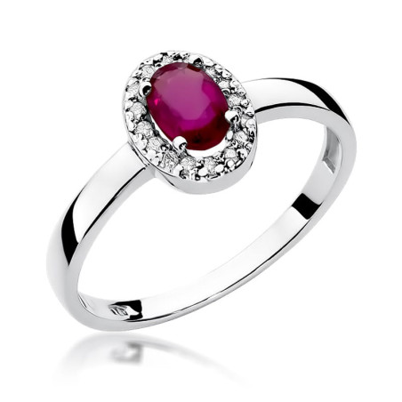 Pierścionek W330 Rubin 0,60ct białe złoto