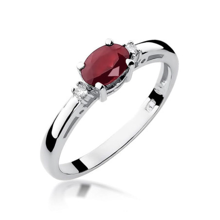 Pierścionek W006 Rubin 0,60ct białe złoto