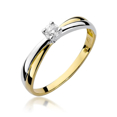 Pierścionek W230 Diament 0,10ct żółte złoto