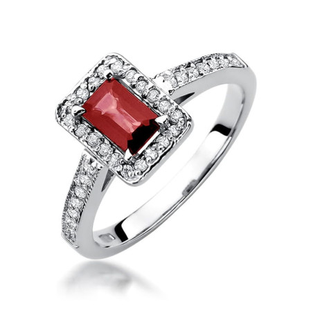 Pierścionek W422 Rubin 0,80ct białe złoto