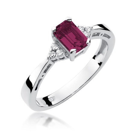 Pierścionek W002 Rubin 0,80ct białe złoto