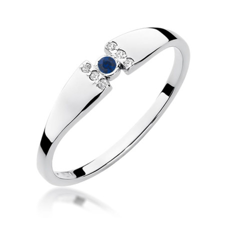 Pierścionek W321 Szafir 0,05ct białe złoto