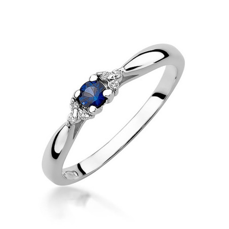 Pierścionek W428 Szafir 0,15ct białe złoto