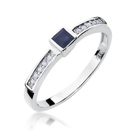 Pierścionek W327 Szafir 0,20ct białe złoto