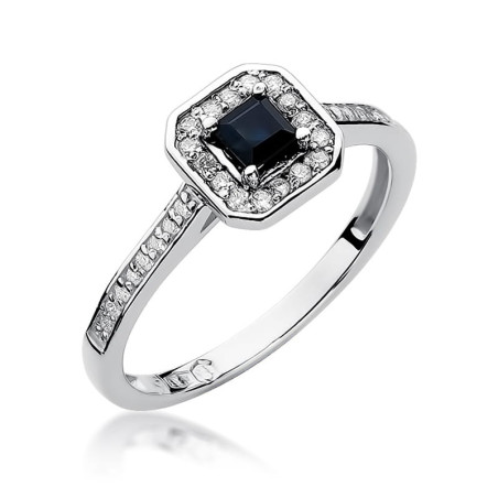 Pierścionek W315 Szafir 0,20ct białe złoto