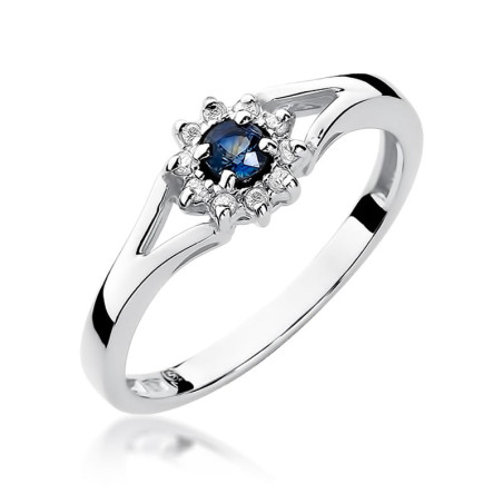 Pierścionek W185 Szafir 0,15ct białe złoto