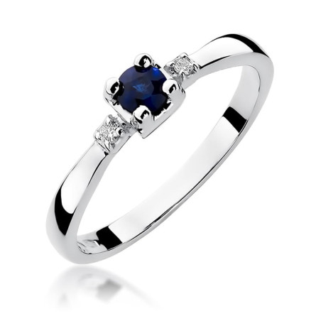 Pierścionek W323 Szafir 0,30ct białe złoto