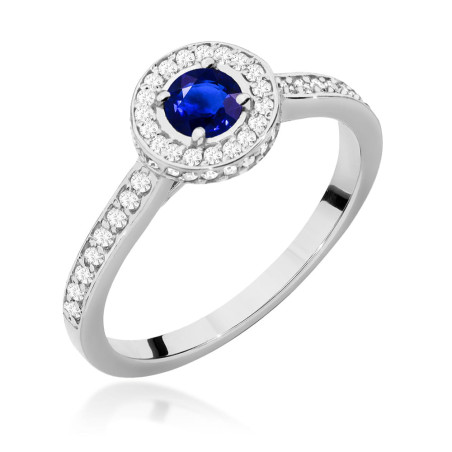 Pierścionek W559 Szafir 0,30ct białe złoto