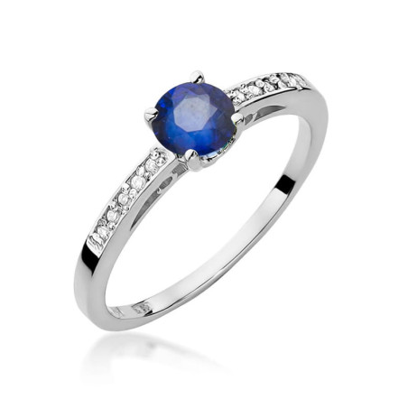 Pierścionek W066 Szafir 0,50ct białe złoto