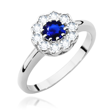 Pierścionek W529 Szafir 0,50ct białe złoto