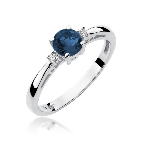Pierścionek W010 Szafir 0,50ct białe złoto