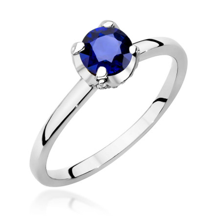 Pierścionek W556 Szafir 0,50ct białe złoto