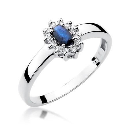 Pierścionek W026 Szafir 0,30ct białe złoto