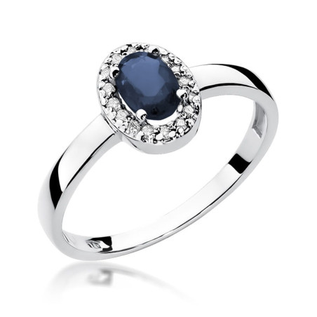 Pierścionek W330 Szafir 0,70ct białe złoto